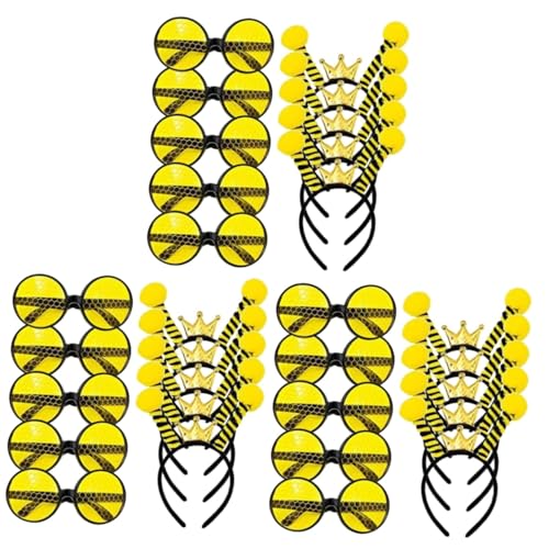 Parliky 30 Stk Stirnbandbrille Kostüm Bienen-Stirnbänder halloween costume halloween kleidung schnapsgläser Weihnachtsfeier-Bienengläser Karnevals-Bienen-Stirnband Stoff Yellow von Parliky