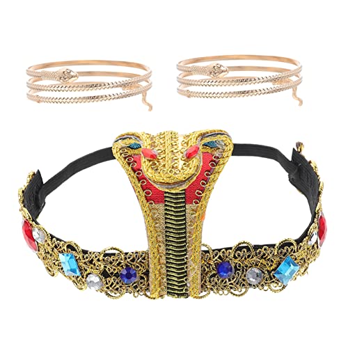 Parliky 5 Sätze Schlangen-Stirnband-Armband neuartige Armbänder Haarband im Schlangendesign faschingshaareif festival accessoires Requisiten für Schlangenhaarbänder Cosplay-Zubehör Metall von Parliky