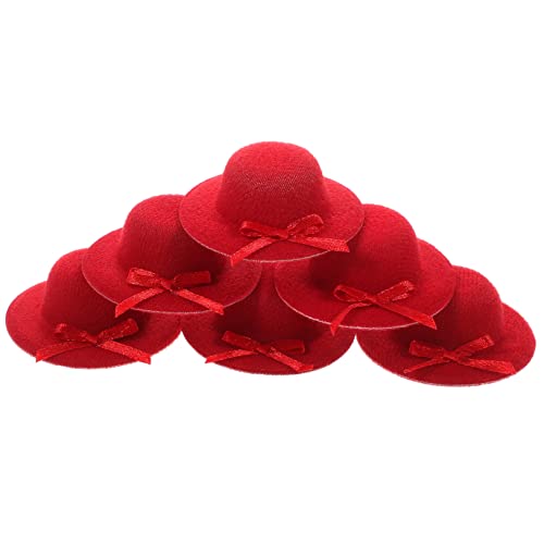 Parliky 6St Mini-Zylinder haircharm haaraccessoires unikal DIY Bastelhut weihnacjtsdeko Mini-Weinflaschenabdeckungen Puppenhüte für Partys winzige Hüte kleine Hüte basteln Stoff rot von Parliky