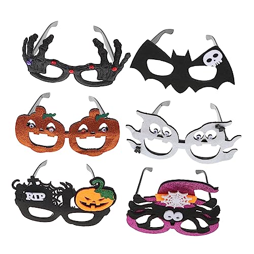 Parliky 6st Lustige Brille Abschlussball Requisiten Halloween-brille Zur Dekoration Fledermaus Brille Halloween-brille-stütze Kürbisbrille Geisterbrille Neuheitsbrille Kostüm Plastik von Parliky