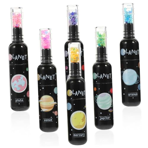 Parliky 6st Planet-textmarker Flüssiger Textmarker Kawaii Textmarker Graffiti-marker Kinderanzug Ästhetisches Schulmaterial Pastell-textmarker Aquarell-highlight-stift Schulsachen Plastik von Parliky