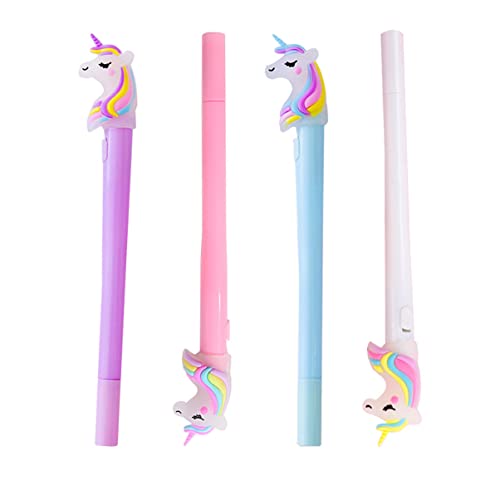 Parliky 8 Stk Einhorn Lichtstift Einhorn Kugelschreiber Einhorn Stift leuchtender Gelstift Einhorn-Partyzubehör einhornstift Gelstift Einhorn Cartoon-Gelstift Signaturstift Kieselgel von Parliky