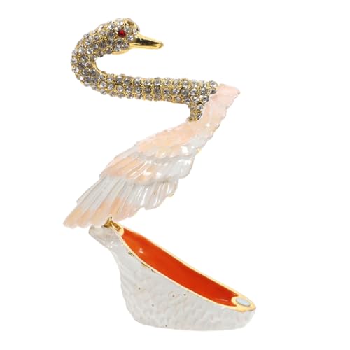 Parliky Dekorativer Schwan Schmuck Organizer Mit Scharnierdesign Bezaubernde Schmuckkästchen Zarte Schwan Schmuckschatulle Mit Strass von Parliky