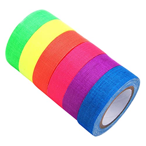 Parliky Uv Licht Fluoreszierend Nachtleuchtendes Klebeband Für Partydekorationen Fluoreszierendes Gaffer Tape 6 Farben 15mm x Ideal Für Uv Party Hochzeiten Und Kreative Bastelprojekte von Parliky