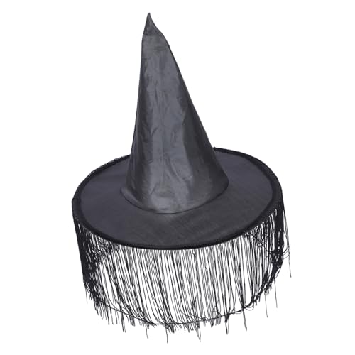 Parliky Quasten-Hexenhut halloween kopfschmuck halloween kopfbedeckung stutzenhalter Make-up-Dekor Halloween-Kleidung Vintage-Dekor Zaubererhut erwachsene Männer Hexenzubehör Stoff von Parliky