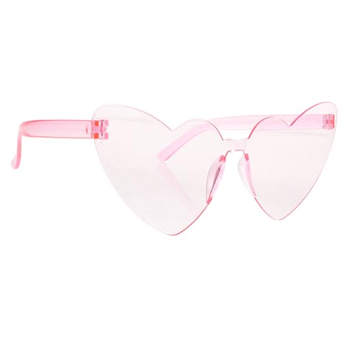 Parliky Rahmenlose Brille Herz Brille Sonnenbrille Dekor Partyzubehör Trendige Rahmenlose Herzbrille Randlose Herzbrille Gastgeschenke Rosa Stk von Parliky