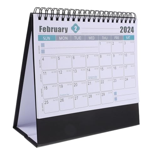 Parliky Tischkalender 2024 kleiner ewiger 2024 Monatskalender Standkalender Staffelei bürotisch zubehör büroartikel Bürozubehör monatlicher Tischkalender Papier von Parliky