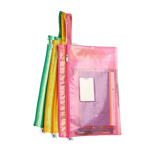 Parliky Transparente Organizer Zipper File Bags Mesh Stiftetaschen Wiederverschließbare Aufbewahrungstaschen Für Dokumente Und Schulbedarf Ideal Für Büro Und Studium Farbe von Parliky