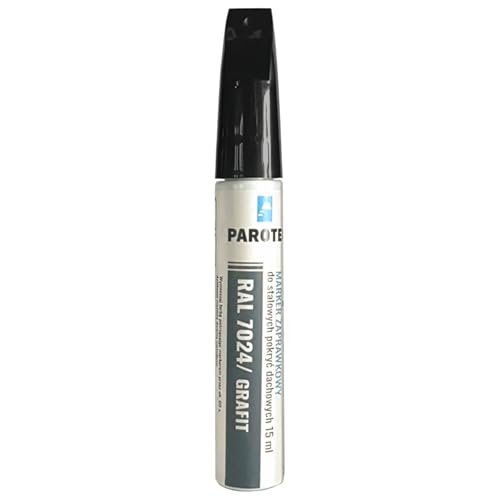 Parotec Retuschiermarker RepTec 15 ml Schnelltrocknende Acrylfarbe für Kratzer und Ausbesserungen, RAL 7024 Graphit, mit Korrosionsschutz und Retuschierfunktion von Parotec