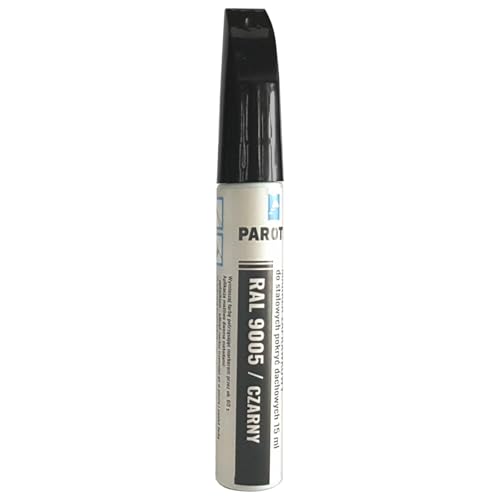 Parotec Retuschiermarker RepTec 15 ml Schnelltrocknende Acrylfarbe für Kratzer und Ausbesserungen, RAL 9005 Schwarz, mit Korrosionsschutz und Retuschierfunktion von Parotec