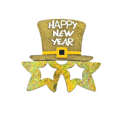 Partilandia Brille "Happy New Year", goldfarben von Partilandia