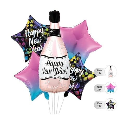 Partilandia Set mit 5 Folienballons, Happy New Year von Partilandia