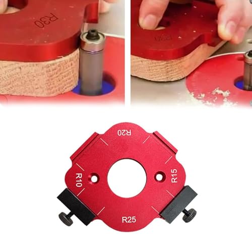 Partslety Radius Jig Router Template, Corner Routing Template Quick Jig Router Bit Templates Arc Cutting Auxiliary Tool R10 R15 R20 R25 Woodworking Round Corner Radius Templates 10-25R von Partslety