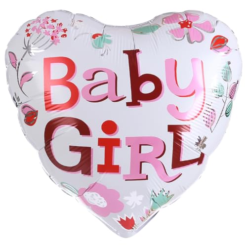 Party Austria Folienballon Babyballon Geburt Ballon Baby Boy bunter Luftballon It´s a Girl Mädchen rosa/pink (Herz It´s a Girl 45cm) von Party Austria