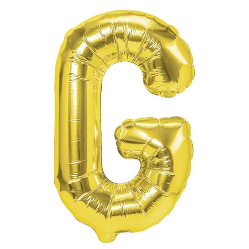 Party Austria Folienballon Schriftzug 35cm Höhe Buchstabenballon A-Z Einzelbuchstaben Luftballon Alphabet Letterballon Initialen Namenballons (Gold 35cm, G) von Party Austria