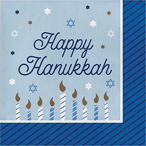 Chanukkah-Party-Servietten, 32 Stück, 2 Packungen mit 16-fädigen, Chanukka-Feier, 16,5 x 16,5 cm von Party Creations