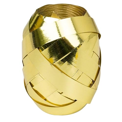 Party Discount Geschenkband, Polyband, 10mm Breite, 30m, gold glänzend, Schleifenband für Präsente, Deko, Basteln von Party Discount