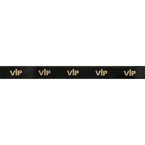 Party Discount NEU Satinband VIP, 10mm x 10m, schwarz, 1 Stück von Party Discount