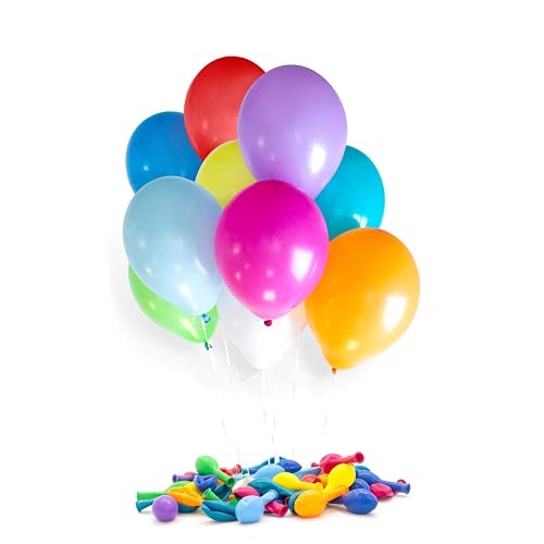 150 Luftballons 25cm bunt, für Hochzeit und Party,Silvester, Karneval, Bunt Mehrfarbig, Latexballons, Heliumballons von Party Factory