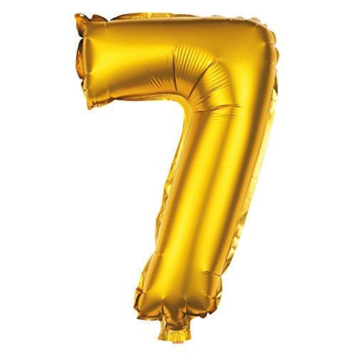 Party Factory Folienballon 80cm Gold Zahlenballon, Luftballon, Geburtstag, Zahl für Helium und Luftfüllung geeignet (Zahl: 7) von Party Factory