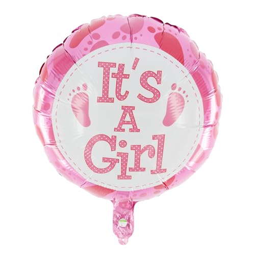 Party Factory Folienballon - It´s a Girl! - ø 45cm, rosa, Luftballon zur Geburt, Gender Reveal, Babyparty, Heliumballon Mädchen von Party Factory