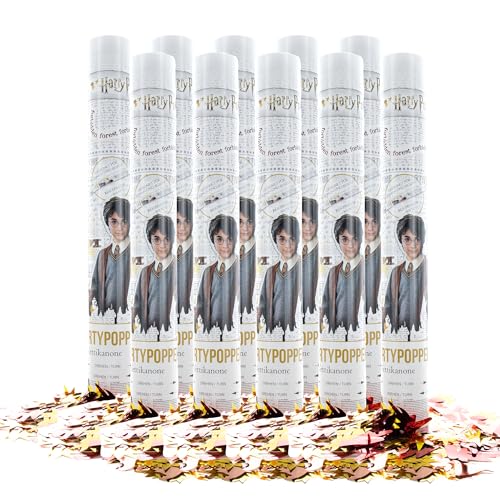 Party Factory `Harry Potter´ Party Popper 10er Set, 40 cm Konfettikanone mit bunt schimmerndem Konfetti, bis zu 8 m Flughöhe von Party Factory