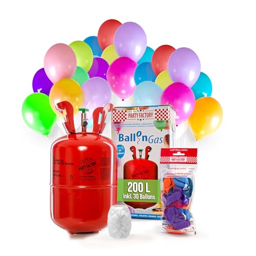 Party Factory Helium Ballongas für 30 Luftballons inkl. 30 Ballons Ballons Party Factory Helium Ballongas für 30 Luftballons inkl. 30 Ballons Ballons von Party Factory