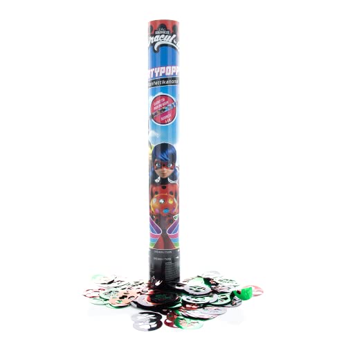 Party Factory `Miraculous´ Party Popper 1er Set, 40 cm Konfettikanone mit bunt schimmerndem Konfetti, bis zu 8 m Flughöhe von Party Factory