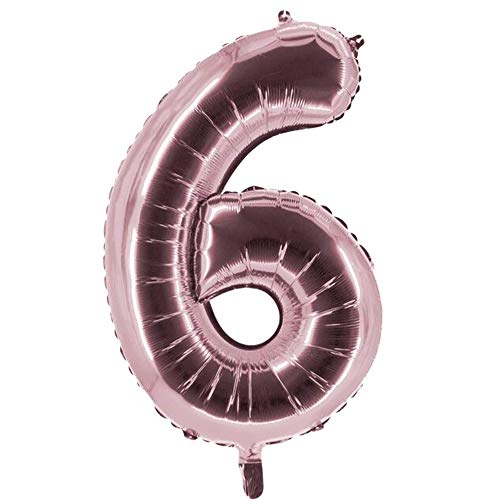 Party Factory XXL Folienballon Zahl 6, Luftballon 100cm, rosé, Geburtstag, Abi, Jubiläum, Party Ballon, Heliumballon, Deko Party Factory XXL Folienballon Zahl 6, Luftballon 100cm, rosé, Geburtstag, Abi, Jubiläum, Party Ballon, Heliumballon, Deko von Party Factory