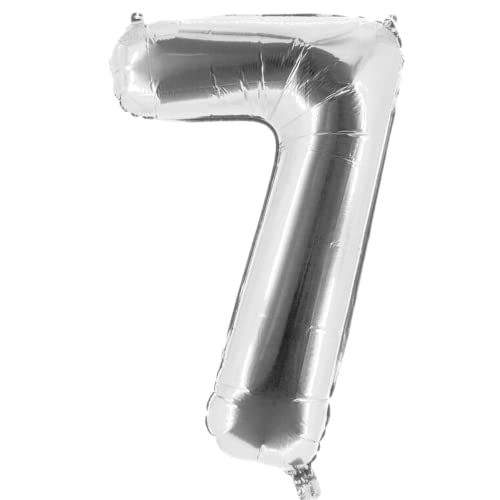 Party Factory XXL Folienballon Zahl 7, Luftballon 100cm, Silber, Geburtstag, Abi, Jubiläum, Party Ballon, Heliumballon, Deko Party Factory XXL Folienballon Zahl 7, Luftballon 100cm, Silber, Geburtstag, Abi, Jubiläum, Party Ballon, Heliumballon, Deko von Party Factory