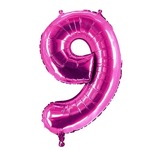 Party Factory XXL Folienballon Zahl 9, Luftballon 100cm, pink, Geburtstag, Abi, Jubiläum, Party Ballon, Heliumballon, Deko Party Factory XXL Folienballon Zahl 9, Luftballon 100cm, pink, Geburtstag, Abi, Jubiläum, Party Ballon, Heliumballon, Deko von Party Factory