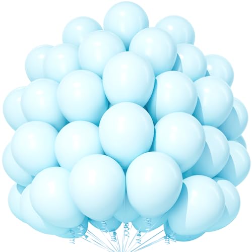 Pastell Baby Blau Luftballons, 50 Stück 12 Zoll Verdicken Latex Helium Party Ballons mit 2 Rollen Band für Jungen Geburtstag Gender Reveal Babyparty Hochzeiten Verlobung Party Dekorationen von Party Forest