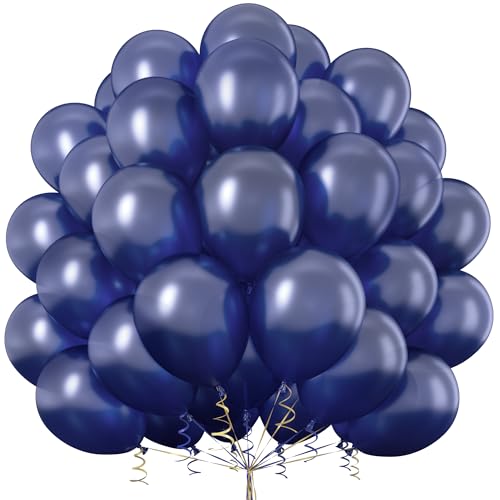 Luftballons Blaue, 50 Stück 12 Zoll Navy Blau Luftballons Marine Blaue Nachtblau Ballons mit Ballonband für Männer Jungen Geburtstag Graduierung Hochzeit Karneval Jubiläum Taufen Party Dekorationen von Party Forest