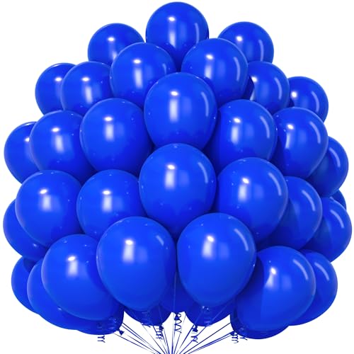 Königs Blau Luftballons, 50 Stück 12 Zoll Verdicken Latex Helium Party Ballons mit 2 Rollen Band für Geburtstag Valentinstag Hochzeiten Verlobung Babyparty Weihnachten Party Dekorationen von Party Forest