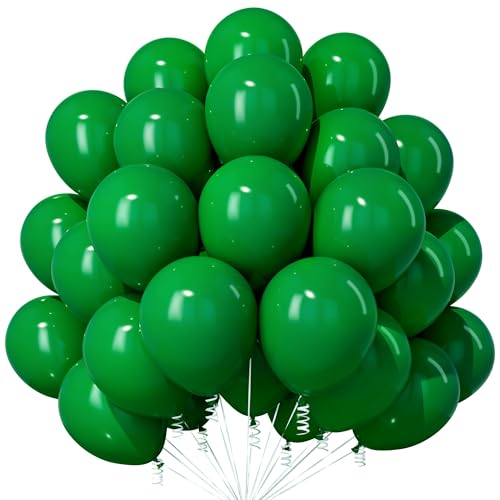 Dunkel Grün Luftballons, 30 Stück 12 Zoll Verdicken Latex Helium Party Ballons mit 2 Rollen Band für Jungen Dschungel Safari Wald Wald Thema Geburtstag Party Dekorationen von Party Forest