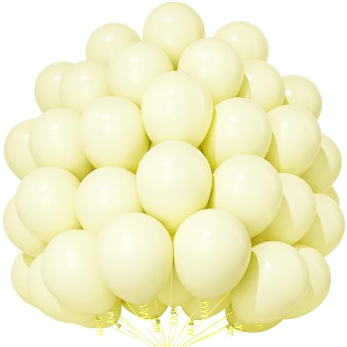 Macaron Gelb Luftballons, 50 Stück 12 Zoll Verdicken Latex Helium Party Ballons mit 2 Rollen Band für Geburtstag Babyparty Hochzeiten Jubiläums Sommer Biene Thema Party Dekorationen von Party Forest