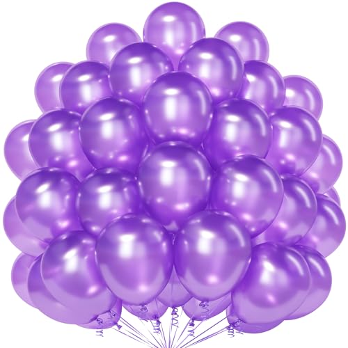 Violett Luftballons, 50 Stück 12 Zoll Verdicken Latex Helium Party Ballons mit 2 Rollen Band für Geburtstag Babyparty Hochzeiten Jubiläums Verlobung Party Dekorationen von Party Forest