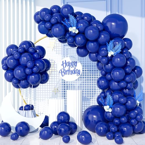 Luftballons Marineblaue, 130Stück Matt Navy Blau Nachtblau Ballons Girlande 18/12/10/5 Zoll Männer Junge Geburtstag Hochzeit Jahrestag Verlobung Valentinstag Bachelor Jubiläum Brautparty von Party Forest