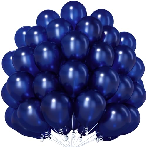 Navy Blau Luftballons, 50 Stück 12 Zoll Verdicken Latex Helium Party Ballons mit 2 Rollen Band für Männer Jungen Geburtstag Hochzeiten Abschlussfeier Sternennacht Thema Party Dekorationen von Party Forest