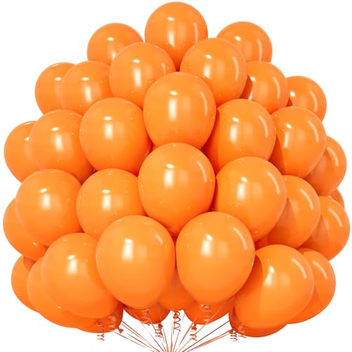 Orange Luftballons, 50 Stück 12 Zoll Verdicken Latex Helium Party Ballons mit 2 Rollen Band für Herbst Ernte Halloween Geburtstag Babyparty Party Dekorationen von Party Forest