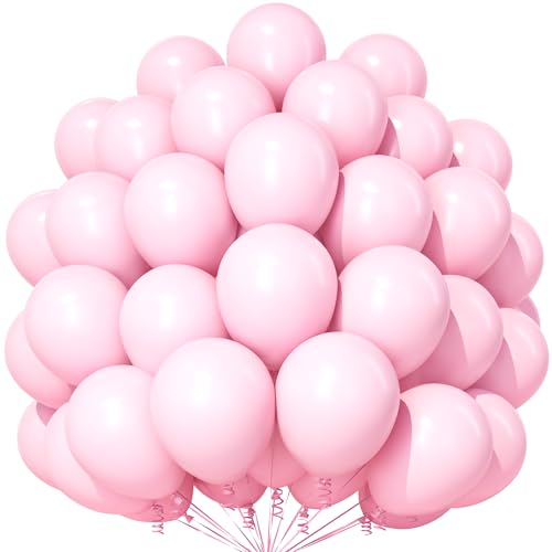 Pastell Baby Rosa Luftballons, 50 Stück 12 Zoll Verdicken Latex Helium Party Ballons mit 2 Rollen Band für Mädchen Geburtstag Gender Reveal Babyparty Verlobung Jubiläums Prinzessin Party Dekorationen von Party Forest