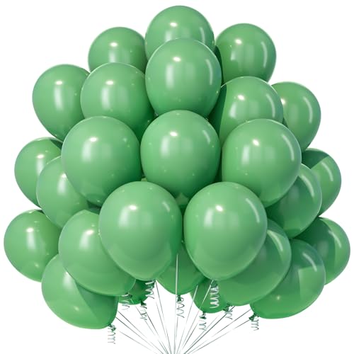 Salbei Grün Luftballons, 30 Stück 12 Zoll Verdicken Latex Helium Party Ballons mit 2 Rollen Band für Boho Hochzeiten Babyparty Geburtstag Jubiläums Party Dekorationen von Party Forest