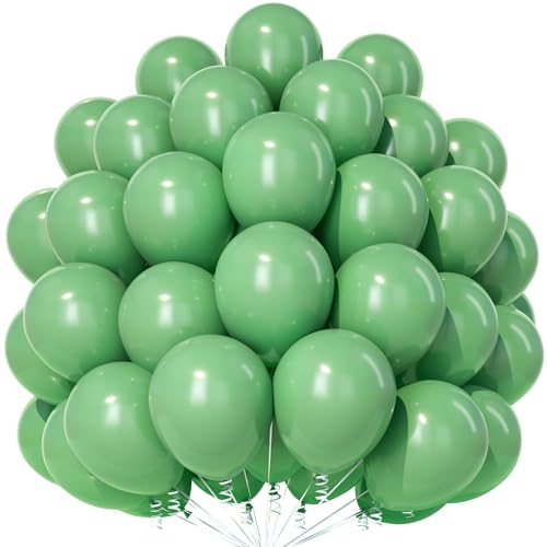 Salbei Grün Luftballons, 50 Stück 12 Zoll Verdicken Latex Helium Party Ballons mit 2 Rollen Band für Boho Hochzeiten Babyparty Geburtstag Jubiläums Party Dekorationen von Party Forest