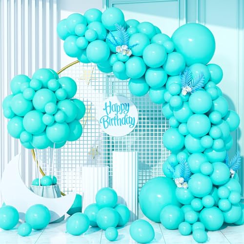 Luftballons Teal Blau, 130Stück Matt Blaugrün Turquoise Türkis Ballons Girlande 18/12/10/5 Zoll Mädche Fraue Geburtstag Hochzeit Jahrestag Verlobung Valentinstag Bachelor Brautparty Deko von Party Forest