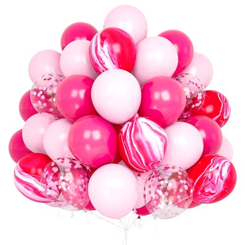 Rosa Luftballons 60 Stück Pink Rosa Ballons Rosa Geburtstags Konfetti Luftballons fur Hochzeit Verlobung Mädchen Babyparty Deko Taufe Party Dekorationen von Party Forest