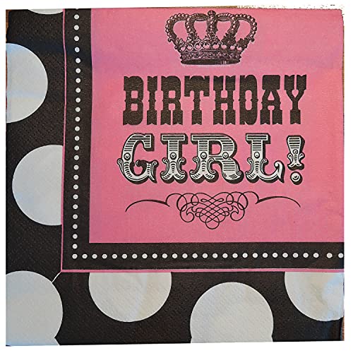 16 Stück, Birthday Girl Servietten 33 x 33 cm Rocker Princess pinker Hintergrund für Ihre Geburtstagparty und Tischdekorationen (Birthday Girl! 16 Servietten) von Party Nation