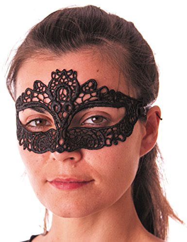 Party Pro 865124 Venezianische Maske, violett und Golden Wolf Stoff-Spitze, Schwarz von Party Pro