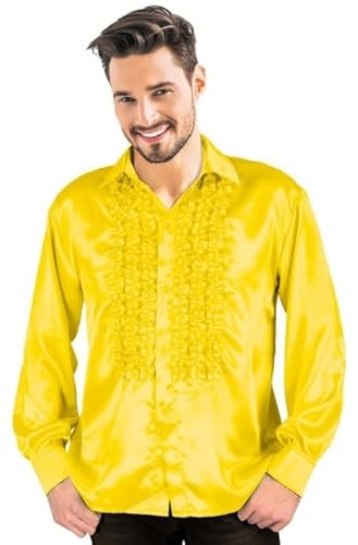 Party Pro 8653184XL, Chemise Disco Satin Jaune, Adulte XL von Party Pro