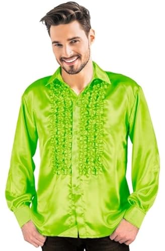 Party Pro 8653191, Chemise Disco Satin Vert, Adulte M/L von Party Pro