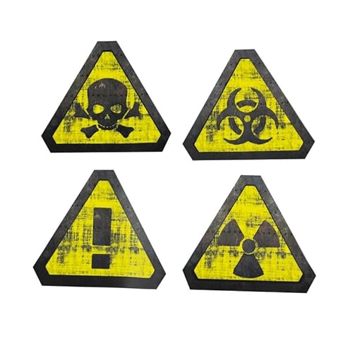 Party Pro 902162, Set de 4 Stickers Warning Halloween 17 cm von Party Pro